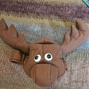 Brown Plush Moose Hat